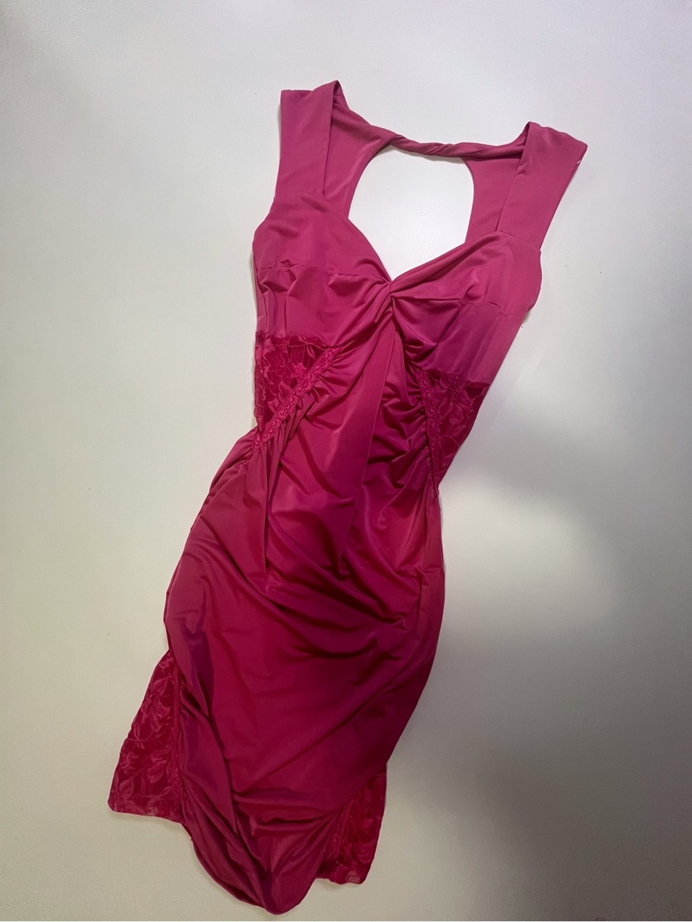 y2k pink lace bodycon mini dress - Picture 2 of 5